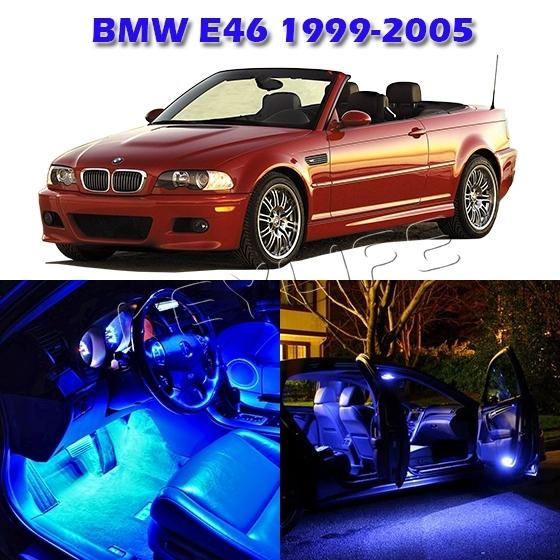 7 error free blue led interior light lamp bulb interior package set for bmw e46