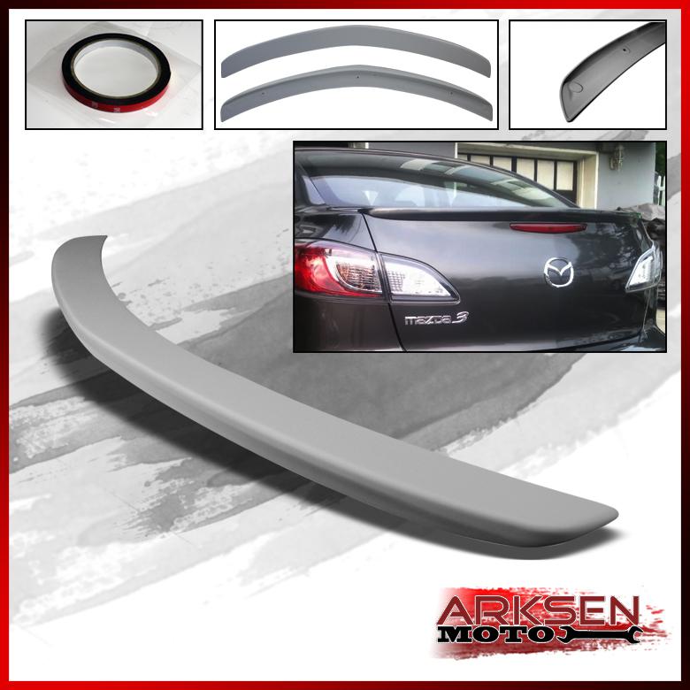 Primer 10-13 mazda 3 4 door sedan rear abs trunk lip spoiler wing lip upgrade