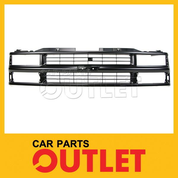 1994-1998 chevy suburban tahoe z71 front grille ptd matte black for quad h/lamps