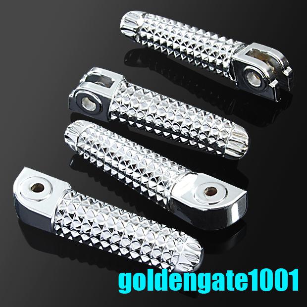 Aluminum alloy chrome silver foot pegs 4 pcs for yamaha r1 98-11 5jj all model