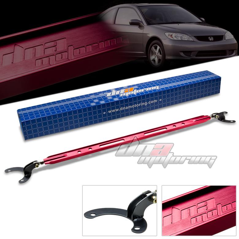 01-05 honda civic dx/lx/rsx dc5 dna red 40mm aluminum rear upper strut bar/brace