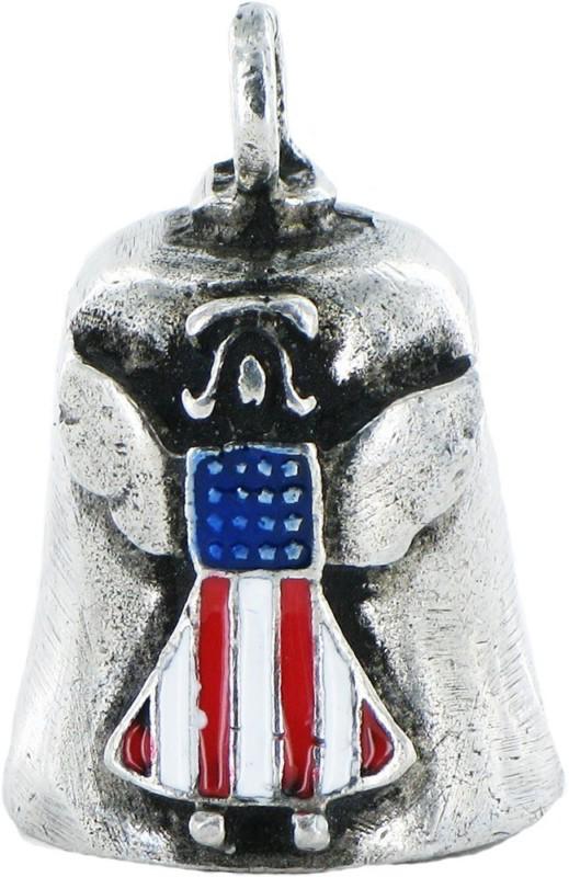 Angel patriot motorcycle biker spirt pewter gremlin bell - new