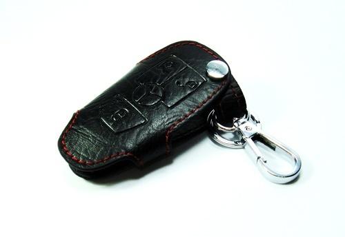 Leather remote smart key chain fob holder red stitch c e s cls cl glk r ml class