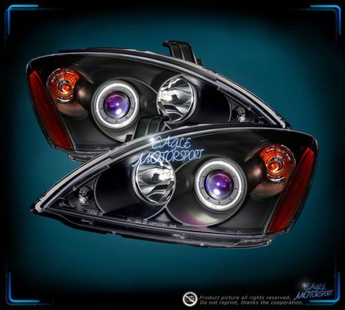 Lancer angel eye halo projector headlights black +2x 50cm 30-smd led strip