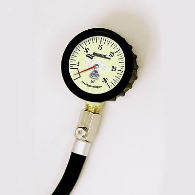 Longacre 50421 tire gauge analog glow-in-the-dark 0-30 psi 14" hose each