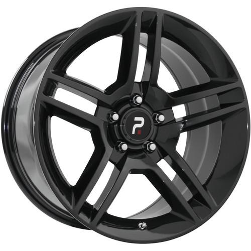 18x9 black strada replicas 101 (shelby gt 500 replica) wheels 5x4.5 +30 toyota