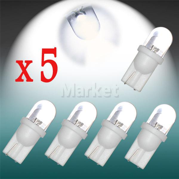 5pcs t10 194 w5w 1 led pure white dome instrument car light bulb lamp