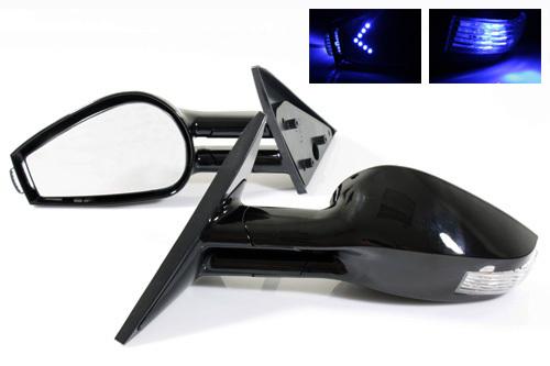 06-10 honda civic 2dr foldable side sport mirrors led blue arrow signal lh/rh