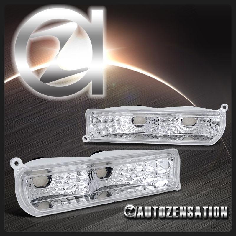 97-01 jeep cherokee euro clear bumper lights park turn signal lamp