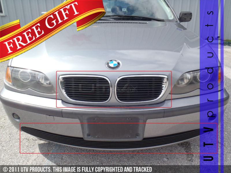 2002 - 2005 bmw 325i 325xi billet grille 3pc combo kit custom black 02 03 04 05