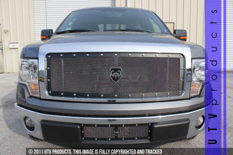 2013 ford f150 upper & bumper gtg design studded mesh grille replacement f-150 