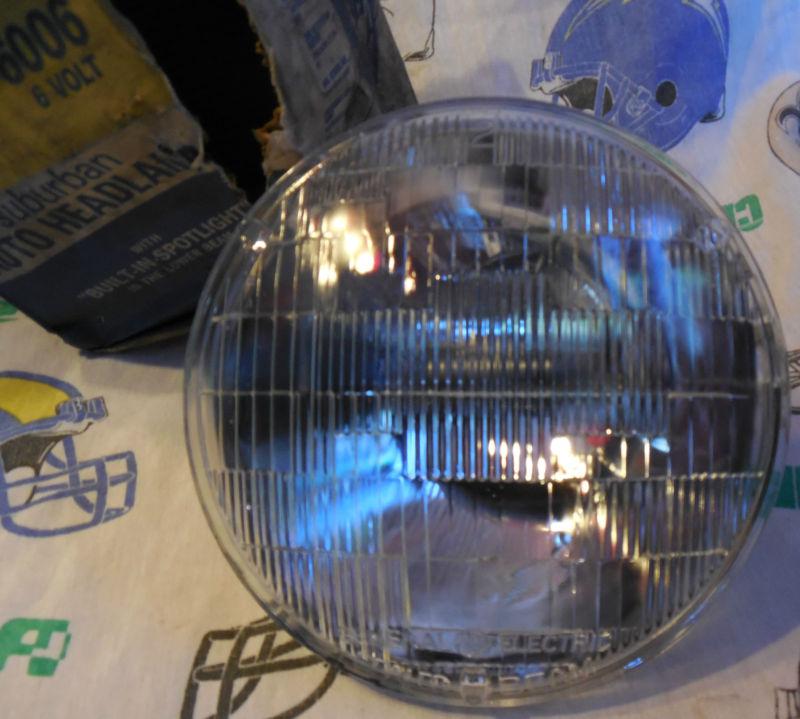 Nos,7",sealed beam,ge,headlight,6,volt,chevy,ford,plymouth,buick,dodge,cadillac