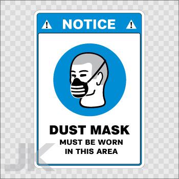 Decal sticker sign signs warning danger caution dust mask protection 0500 zafac