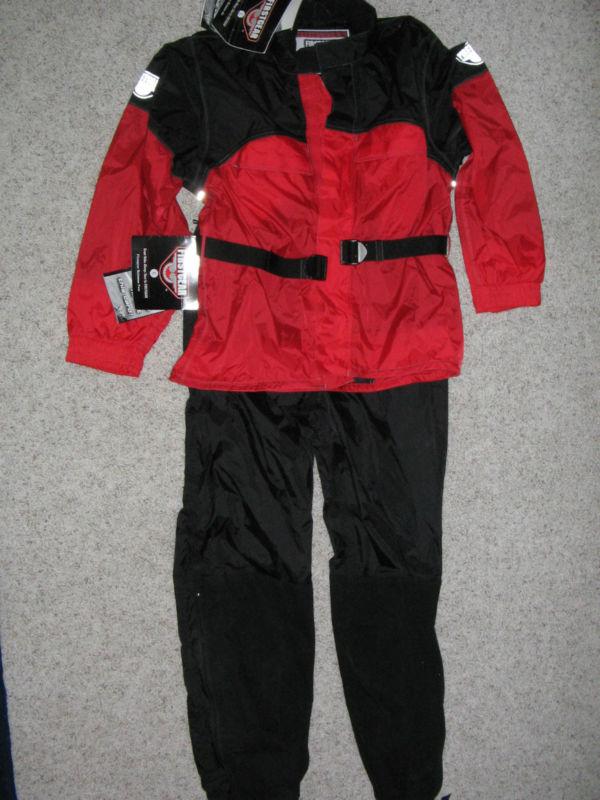 Firstgear rainman black & red pants & jacket sz large nwt