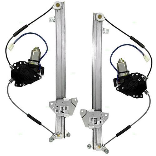 New pair set front window lift regulators and motors 92-00 mitsubishi montero