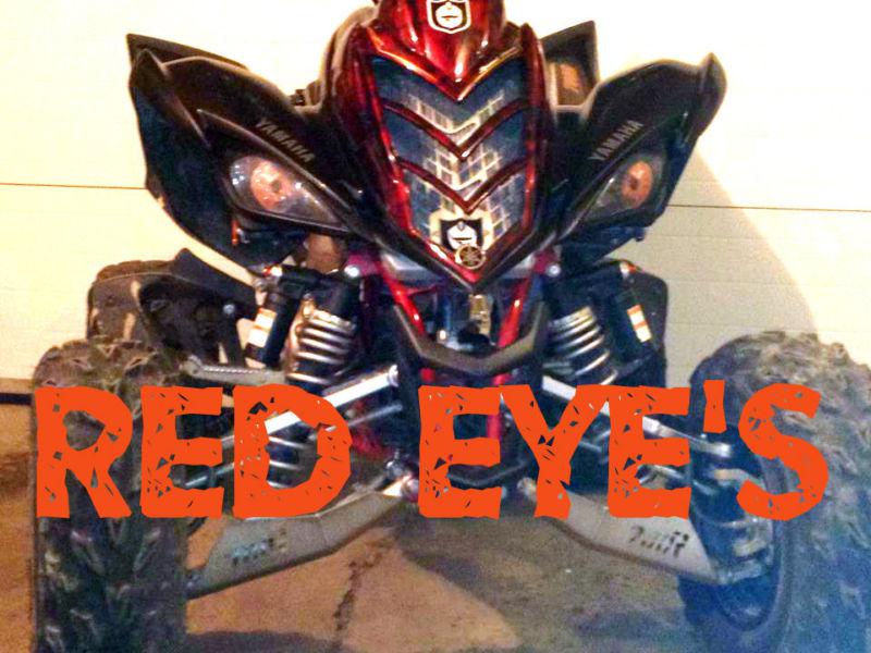 Raptor yamaha yfz 450 red eyes  headlight covers rukindcovers 