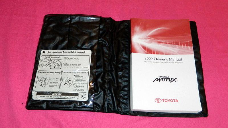 2009 09 toyota corolla matrix owner's owners manual guide book oem handbook