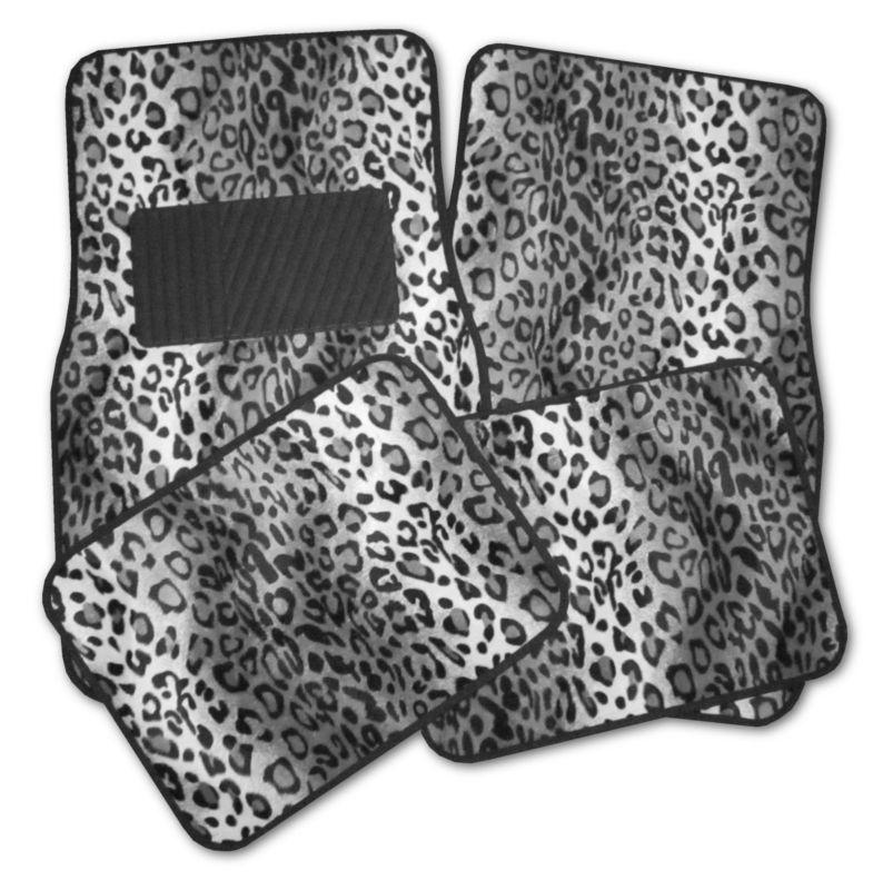 New grey leopard car truck auto interior floor mats set #2