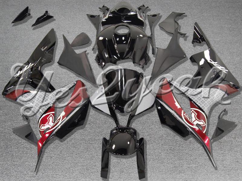 Injection molded fit 2007 2008 cbr600rr 07 08 red black fairing zn1037