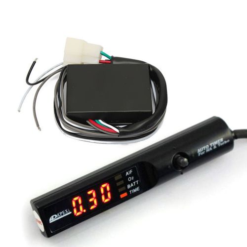 1x red universal car led digital turbo timer for turbo &amp; na black pen control zy