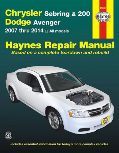 Chrysler sebring &amp; 200, dodge avenger repair manual 2007-2014