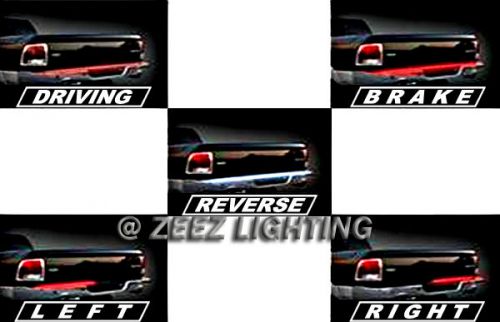 60&#034;red led tailgate light bar strip tail-gate turn signal brake reverse white#07