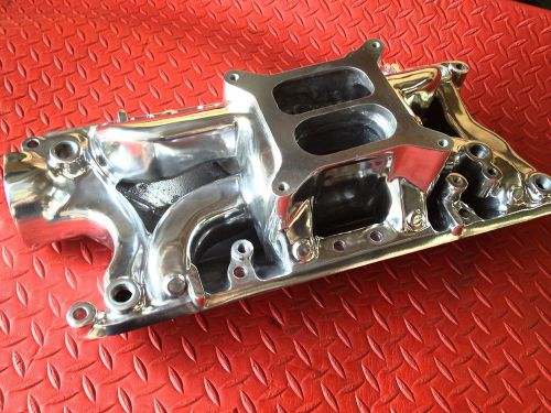 Intake manifold polished aluminum air gap small block ford 260 289 302 holley sb