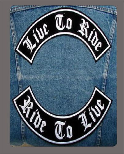 &#034;live to ride..&#034; denim vest and patch metal sign- 9&#034;x12&#034; - free shipping