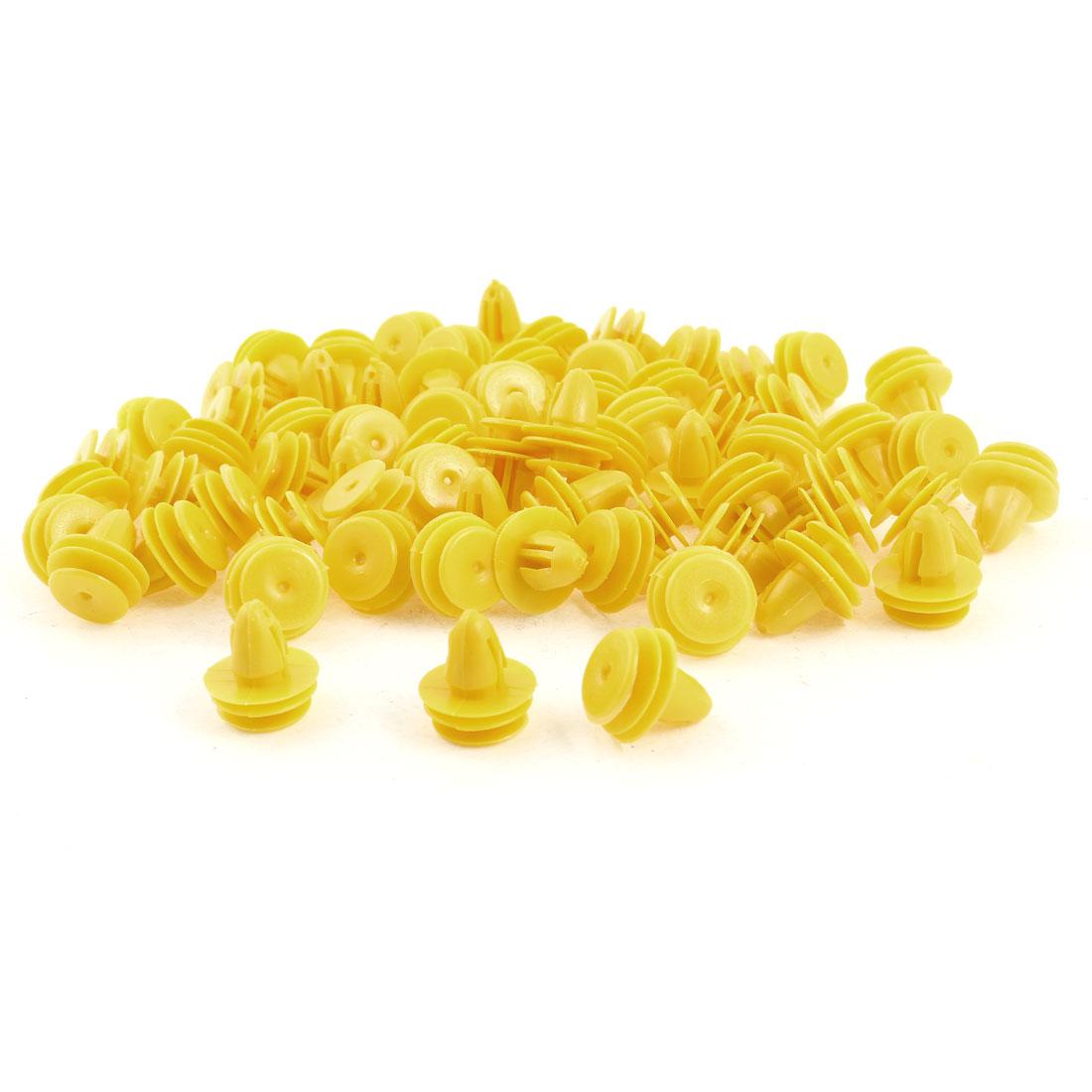 100 pcs push fit plastic rivet bumper grills fastener clips yellow