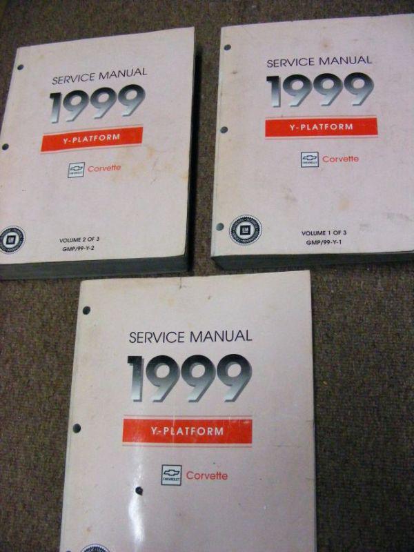 1999 chevrolet corvette service manual set 3 books good condition free shipping