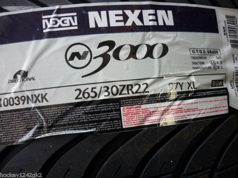 2 new 265 30 22 nexen n3000 tires