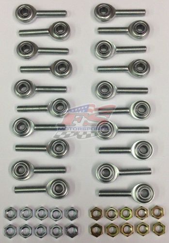 Quarter midget / go kart 5/16&#034; fk rod ends / heims &amp; jam nuts - pack of 20