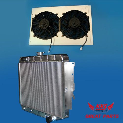 Kks aluminum radiator &amp; shroud with 12&#034; fans 26 1/4&#034; core dodge chrysler mopar