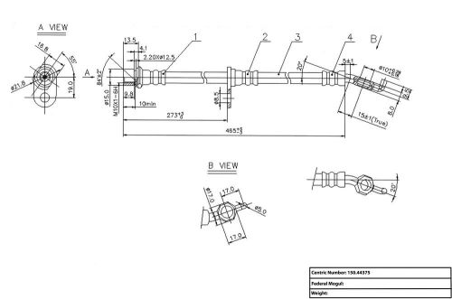 Centric parts 150.44375 rear brake hose