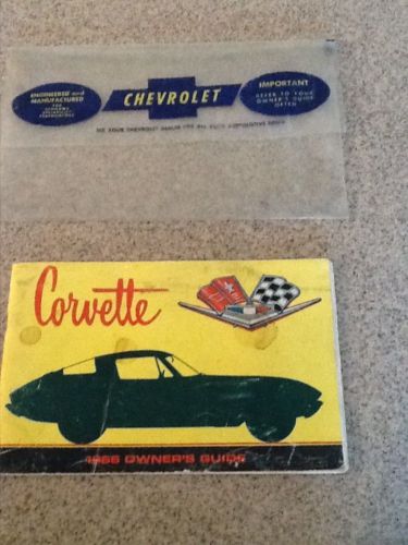 1966 corvette owners manual vintage w/bag