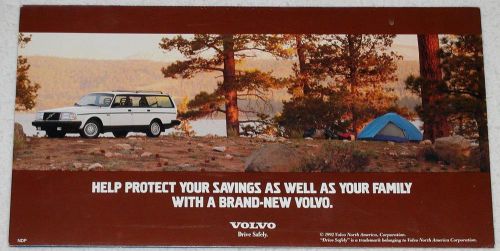 Vtg 1992 volvo 240 740 910 sedan, wagon models 5pg vertical fold down mailer