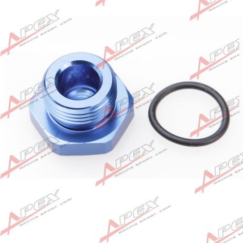 -8 an 8an -8an flare plug fitting with o ring seal aluminum blue an plug