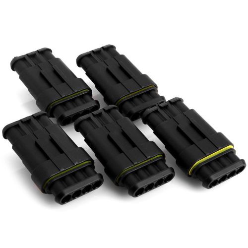 Jhia71 4 pin way waterproof electrical wire connector - 5 sets