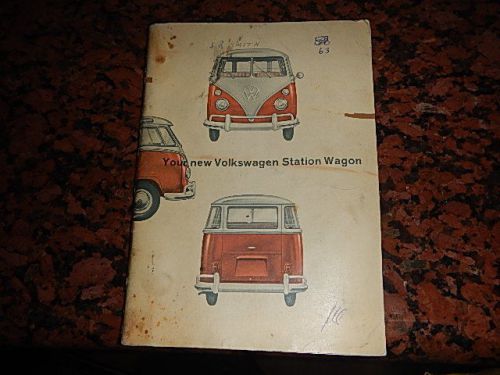 1963 vw volkswagon original owners manual 21 23 window bus station wagon 64 65