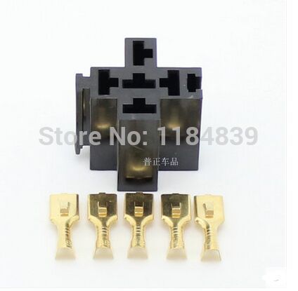 5 pcs automobile relay socket without wire contain terminal 6.3mm high current