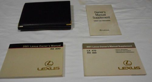 2001 lexus rx 300 owner manual 4/pc.set &amp; black premium lexus factory case,,
