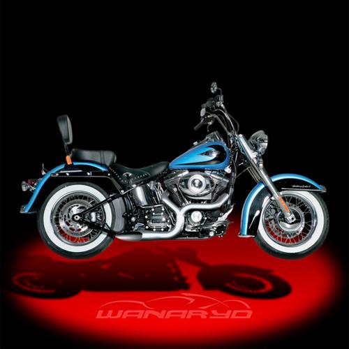 Open line 2-into-1 exhaust systems,chrome for 2006-2013 harley softail/touring