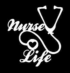 Nurse life stethoscope white vinyl car/laptop/window/wall decal-s9-skeq-u1g1