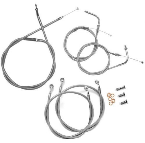 Baron custom accessories cable/line kit 12&#034; bar height chrome (ba-8021kt-12)