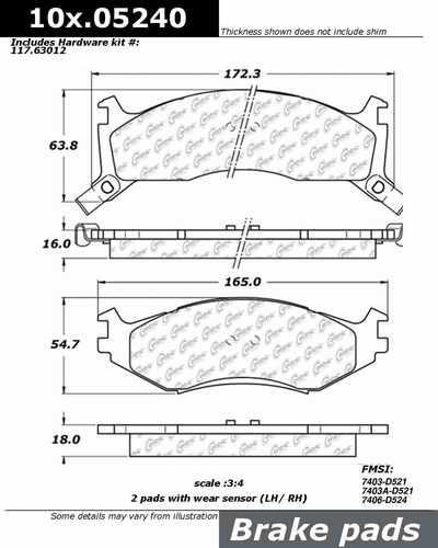 Centric 106.05240 brake pad or shoe, front