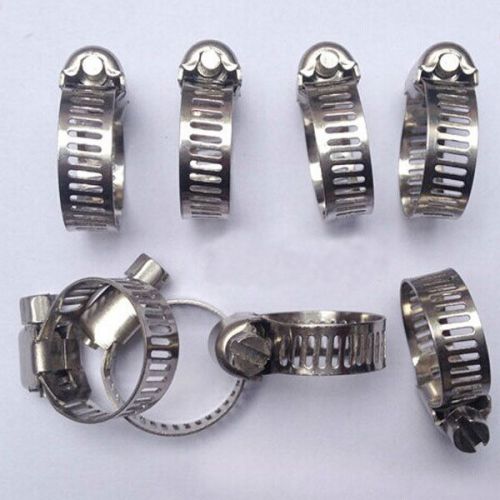 50 pcs 3/4&#034;-1&#034; adjustable stainless steel drive hose clamps fuel line worm clips