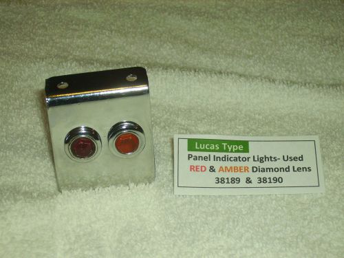 Lucas type used red 38189 &amp; amber 38190 panel indicator lights
