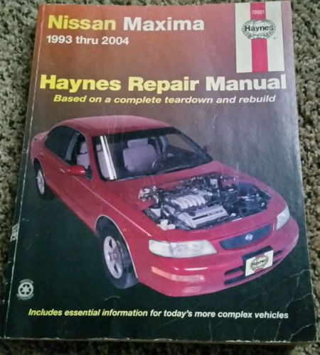 Haynes 1993-2004 nissan maxima  auto repair manual  #72021