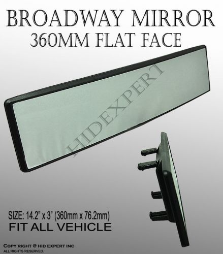 Jdm 360mm flat rearview mirror broadway white tint free shipping brand new #b411