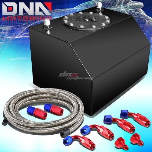 4 gallon polished coated race fuel cell tank+cap+level sender+nylon line kit